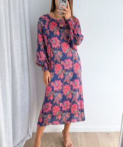Liss Dress - Navy Blush Floral