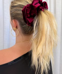 Maple Velour Oversized Scrunchie - Merlot