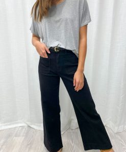Whitley Petite High Rise Wide Leg Jeans - Black