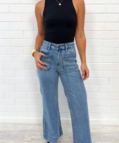 Whitley Petite High Rise Wide Leg Jeans - Denim