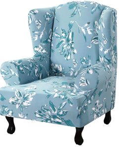 Floral Printed Wingback Chair Slipcover