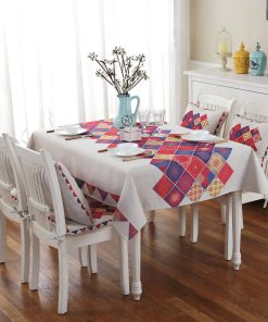 Stylish Water Resistant Tablecloth with Cushion Pillow Cover Set