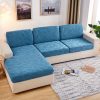 Knitted Feather Jacquard Stretch Couch Cushion Covers Non-Slip L Shaped Sofa Cover