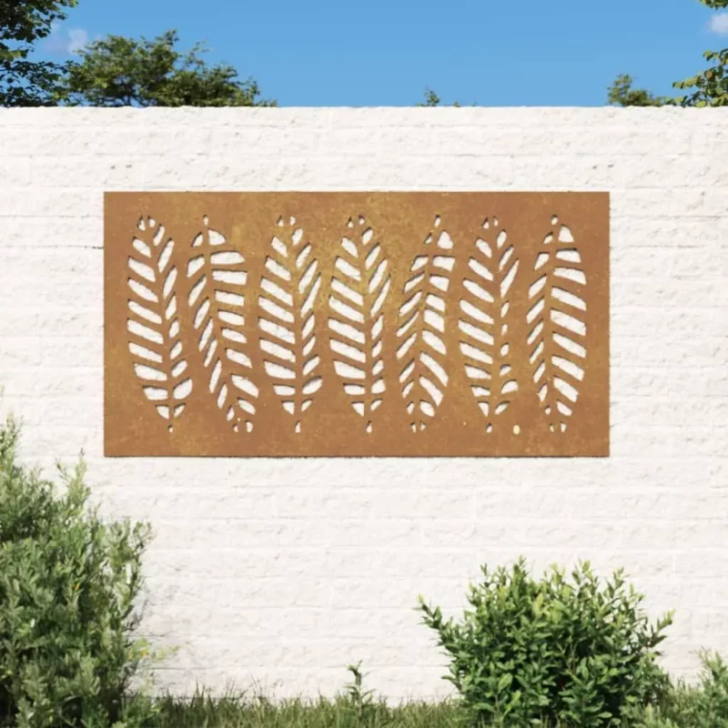 Corten Steel Leaf Design Patio Wall Decoration 41.3\\\