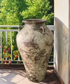 Factory Direct Wholesale Vintage Antique Style Ceramic Flower Pots with Distressed Finish Handmade Planter for Garden Ornament