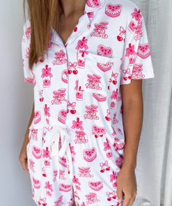 The Comfiest PJs Shirt & Short Set - Pink Print