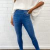 The No-Panel Skinny Jeans Petite - Mid Denim