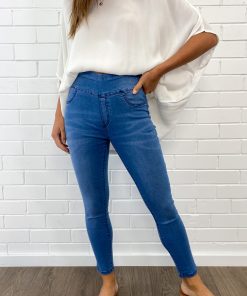 The No-Panel Skinny Jeans Petite - Mid Denim
