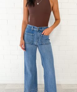 Whitley High Rise Wide Leg Jeans - Denim