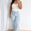 Whitley High Rise Wide Leg Jeans - Light Blue Denim