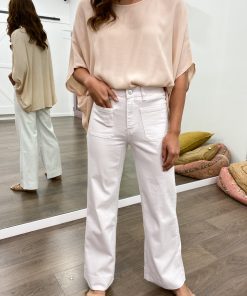 Whitley High Rise Wide Leg Jeans - White