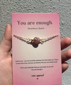 You Are Enough Bracelet - Strawberry Quartz