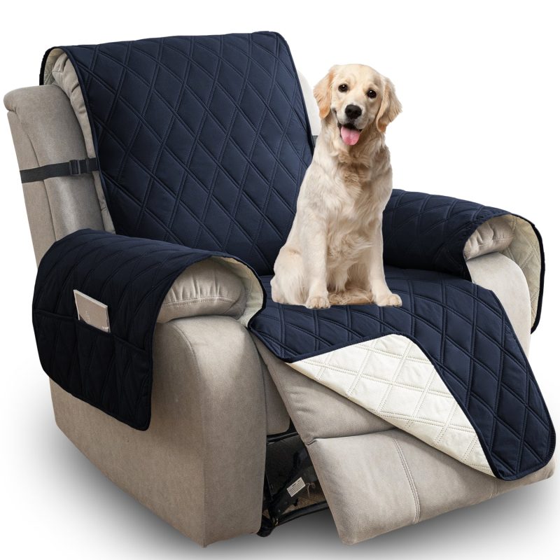 Double Line Large Diamond Pattern 100% Waterproof Recliner Chair Cover